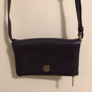 Tory Burch leather fold over crossbody bag